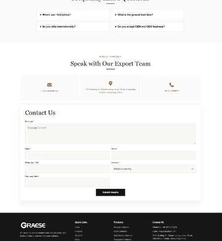 GRAESE FAQ and inquiry path